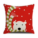 Red reindeer christmas cartoon animal linen pillowcase bedroom decor