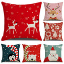 Red reindeer christmas cartoon animal linen pillowcase bedroom decor