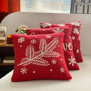 Christmas cartoon embroidered pillow cover red & white living room decor