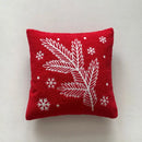 Christmas cartoon embroidered pillow cover red & white living room decor