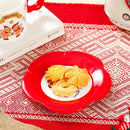 Festive white and red christmas ceramic santa tea set dining room