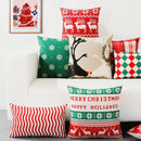 Red plaid christmas cotton linen pillowcases living room deer decor
