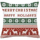 Red plaid christmas cotton linen pillowcases living room deer decor