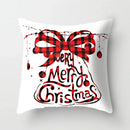 Festive red & white plaid christmas cushion cover living room decor