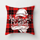 Festive red & white plaid christmas cushion cover living room decor