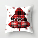 Festive red & white plaid christmas cushion cover living room decor