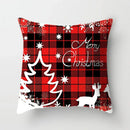 Festive red & white plaid christmas cushion cover living room decor