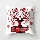 Festive red & white plaid christmas cushion cover living room decor