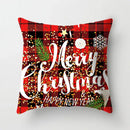 Festive red & white plaid christmas cushion cover living room decor