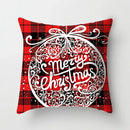 Festive red & white plaid christmas cushion cover living room decor