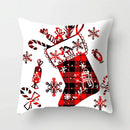 Festive red & white plaid christmas cushion cover living room decor