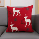 Red deer snowflake christmas cushion cover living room pillow case