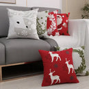 Red deer snowflake christmas cushion cover living room pillow case