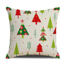 Festive reindeer linen cushion cover set cream & green living room