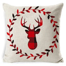 DecorBites™ Christmas Deer Linen Pillow Cover 45x45cm for Home Sofa Decor