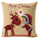 DecorBites™ Christmas Deer Linen Pillow Cover 45x45cm for Home Sofa Decor