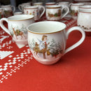 Festive red & white ceramic christmas dinnerware set – dining room