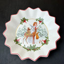 Festive red & white ceramic christmas dinnerware set – dining room
