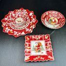 Festive red & white ceramic christmas dinnerware set – dining room