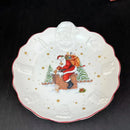 Festive red & white ceramic christmas dinnerware set – dining room