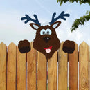 Festive character wooden fence christmas door frame decor