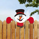 Festive character wooden fence christmas door frame decor