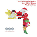 Festive character wooden fence christmas door frame decor