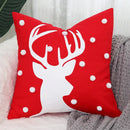 Navy blue christmas elk embroidered cushion cover living room decor