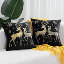 DecorBites™ Christmas Elk Embroidered Pillow Covers 45x45cm asyncio Festive Pillowcase
