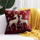 DecorBites™ Christmas Elk Embroidered Pillow Covers 45x45cm asyncio Festive Pillowcase