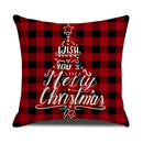 Red and white christmas elk letter pillowcase living room decor