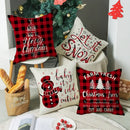 Red and white christmas elk letter pillowcase living room decor