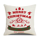 Red and white christmas elk letter pillowcase living room decor