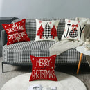 Red and white christmas elk letter pillowcase living room decor
