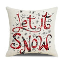 DecorBites™ Christmas Elk Pillowcase 45x45cm Farmhouse Red Letter Design
