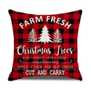 DecorBites™ Christmas Elk Pillowcase 45x45cm Farmhouse Red Letter Design