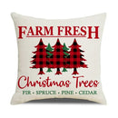 DecorBites™ Christmas Elk Pillowcase 45x45cm Farmhouse Red Letter Design