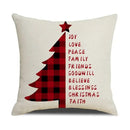 DecorBites™ Christmas Elk Pillowcase 45x45cm Farmhouse Red Letter Design