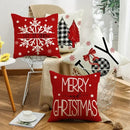 DecorBites™ Christmas Elk Pillowcase 45x45cm Farmhouse Red Letter Design