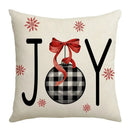 DecorBites™ Christmas Elk Pillowcase 45x45cm Farmhouse Red Letter Design