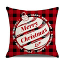 DecorBites™ Christmas Elk Pillowcase 45x45cm Farmhouse Red Letter Design
