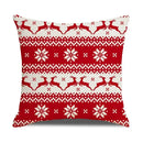 DecorBites™ Christmas Elk Pillowcase 45x45cm Farmhouse Red Letter Design