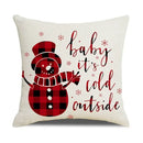 DecorBites™ Christmas Elk Pillowcase 45x45cm Farmhouse Red Letter Design