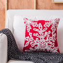 Red and white christmas embroidered cotton pillow covers living room