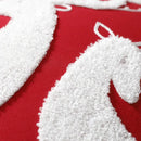 Red and white christmas embroidered cotton pillow covers living room