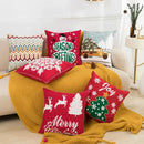 Red snowflake embroidered cushion cover living room velvet pillow