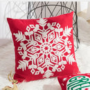 Red snowflake embroidered cushion cover living room velvet pillow