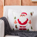 Christmas embroidered cushion cover red & white living room pillow