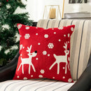 Blue santa sleigh embroidered pillow cover living room decor