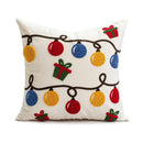 Christmas embroidered red geometric cushion cover living room decor